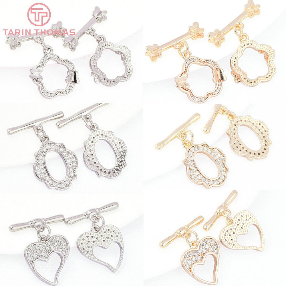 Toggle Clasp Gold - (8193) 4 Sets 24K Gold Color