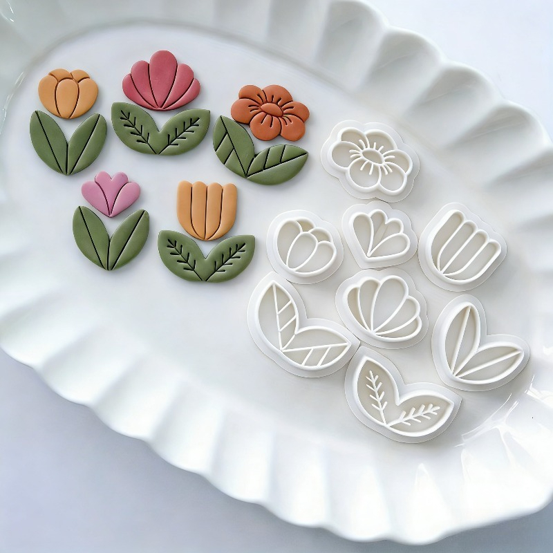 Jewelry Making Techniques - 8Pcs Floral Leaf Polymer Clay Cutters