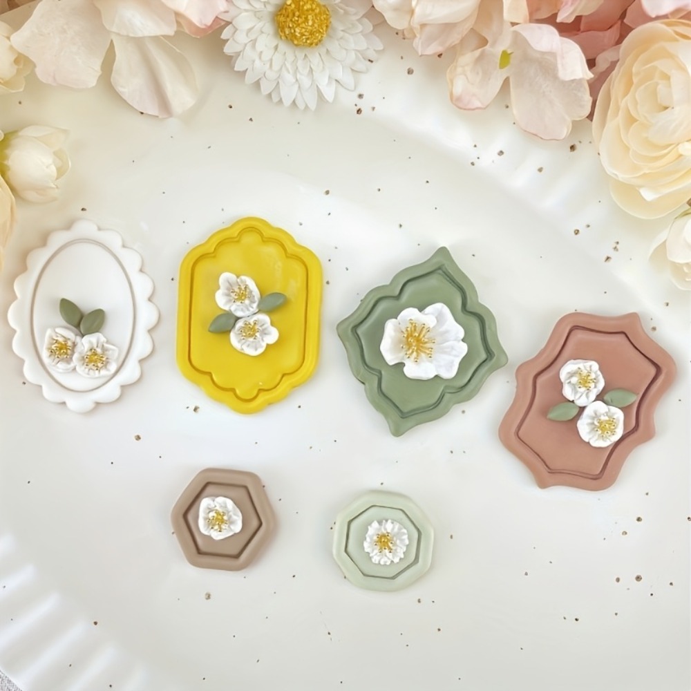 Jewelry Making Techniques - 6pcs Vintage Frame Shape Polymer Clay