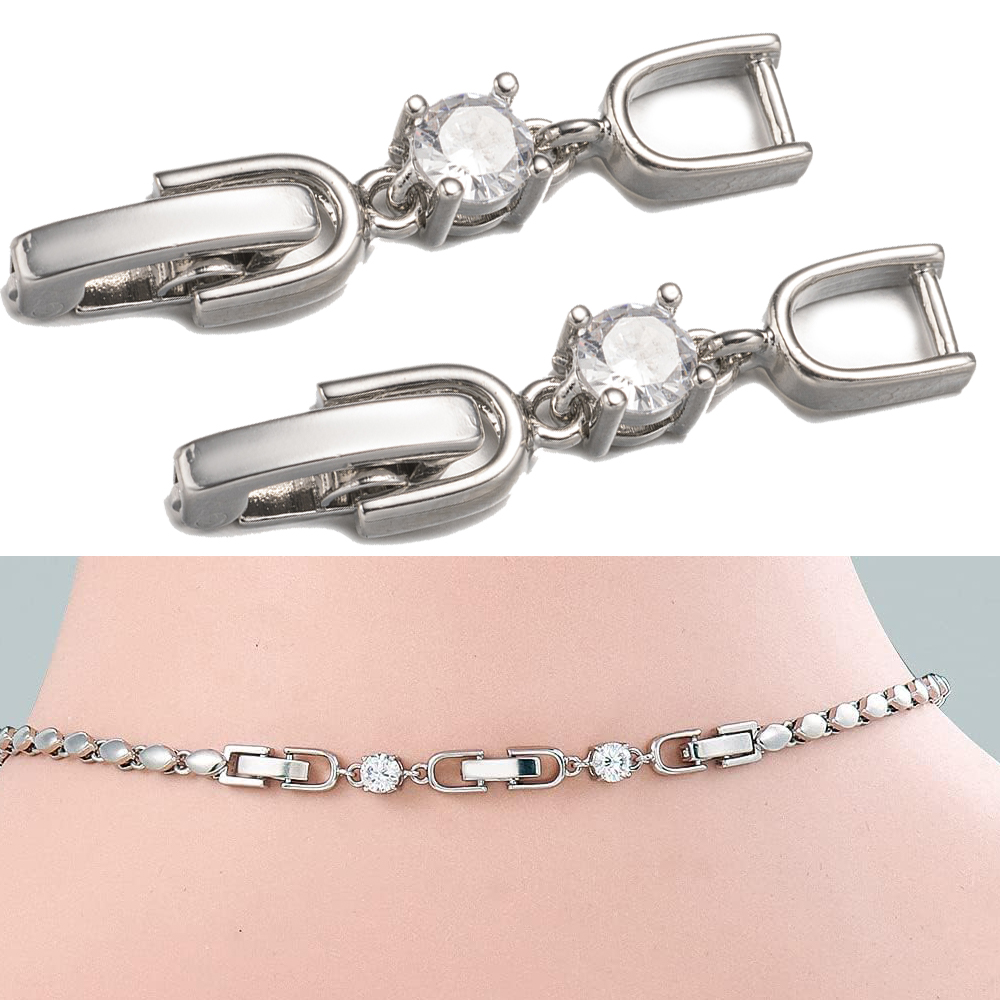 Jewelry Making Necklaces - 5pcs White Gold Plated Crystal Rhinestone