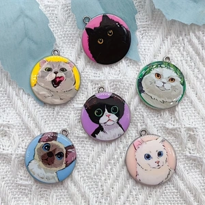 10pcs cartoon animal cat ename - đánh giá và giá Jewelry Making Necklaces