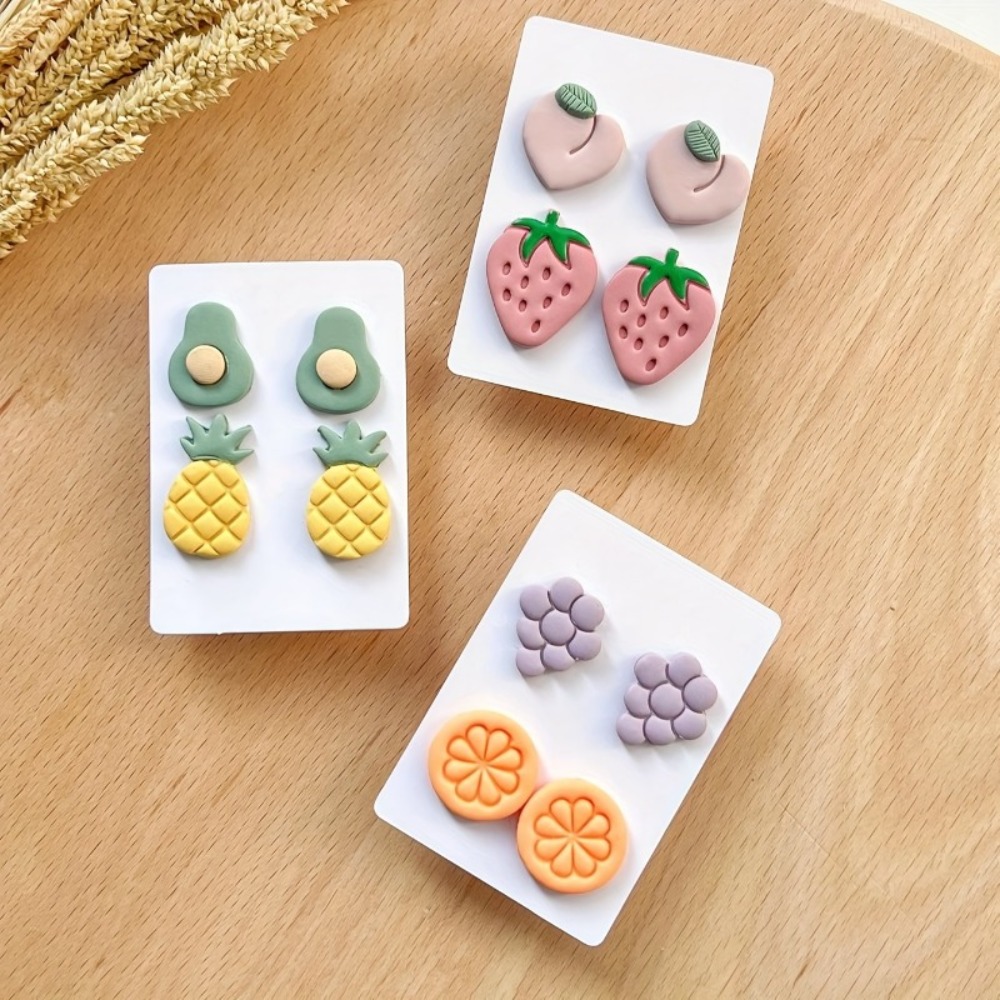 6Pcs Mini Fruit Clay Earring C - đánh giá và giá Jewelry Making Techniques