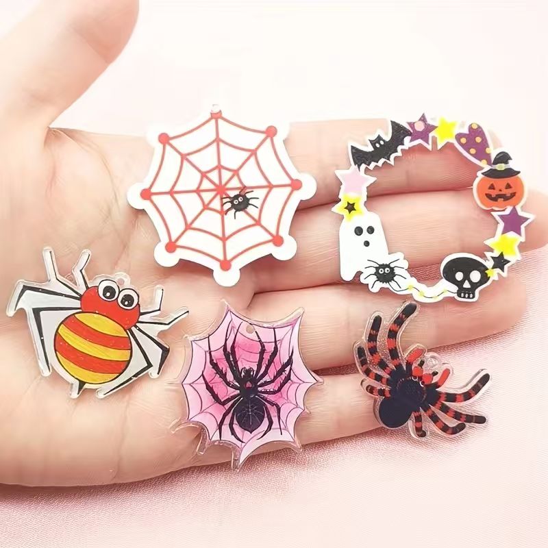 10pcs acrylic Halloween spider - đánh giá và giá Jewelry Making Necklaces