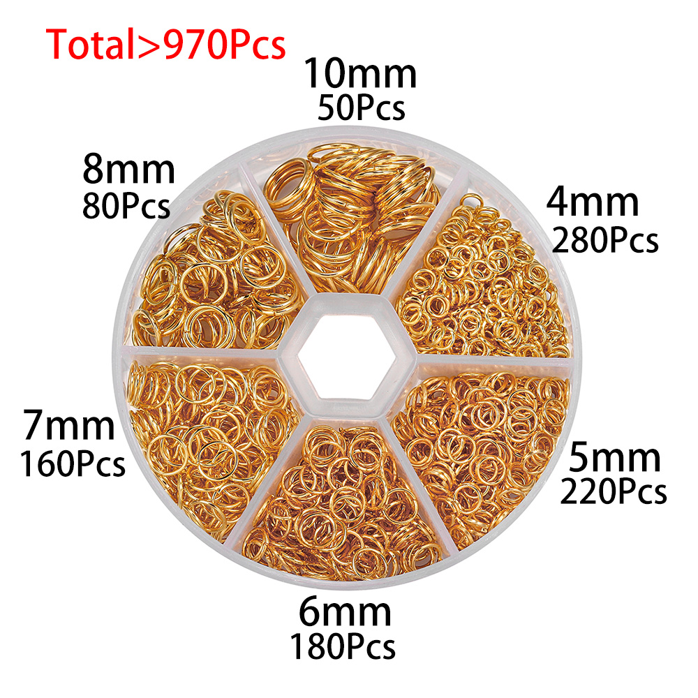 970-1370 Cái/bộ Vàng Đồng Cổ M - đánh giá và giá Jump Ring Assorted