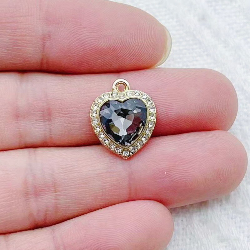 10pcs heart-shaped inlaid colo - đánh giá và giá Jewelry Making Necklaces