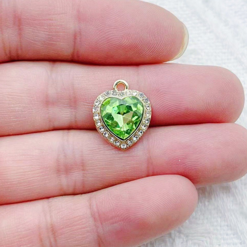 10pcs heart-shaped inlaid colo - đánh giá và giá Jewelry Making Necklaces