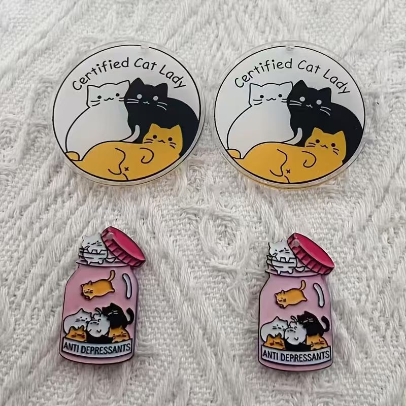 10pcs acrylic cute cat pendant - đánh giá và giá Jewelry Making Necklaces