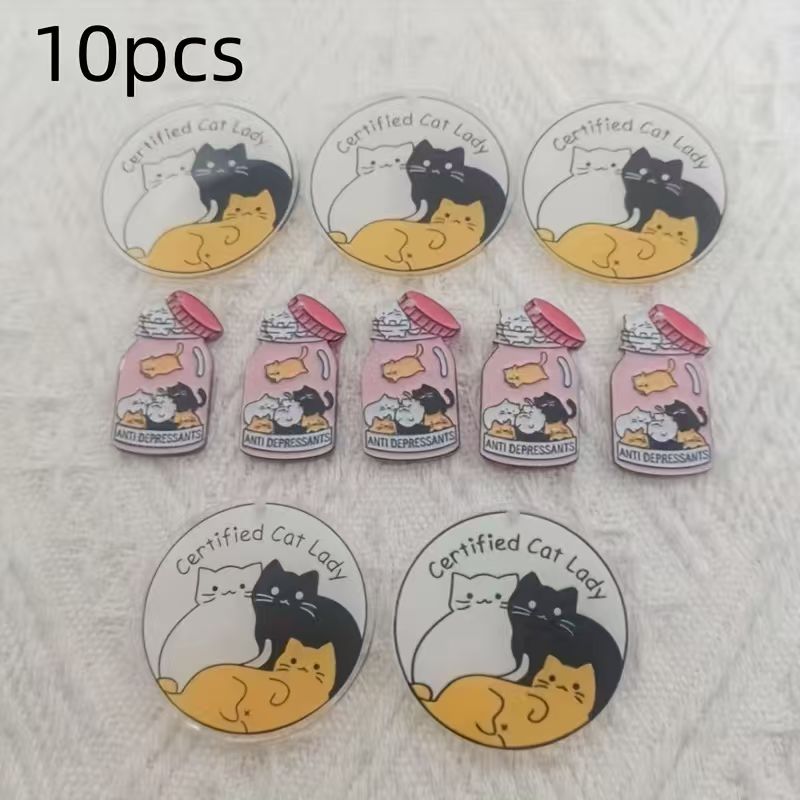 10pcs acrylic cute cat pendant - đánh giá và giá Jewelry Making Necklaces