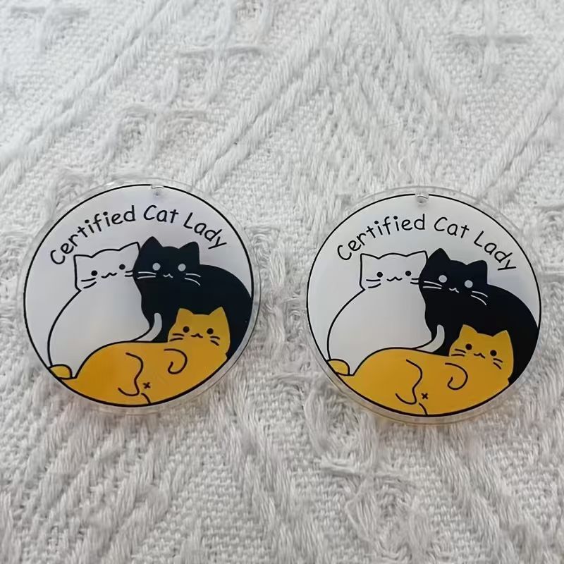 10pcs acrylic cute cat pendant - đánh giá và giá Jewelry Making Necklaces