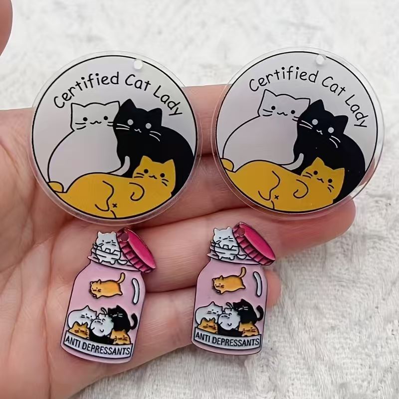 10pcs acrylic cute cat pendant - đánh giá và giá Jewelry Making Necklaces