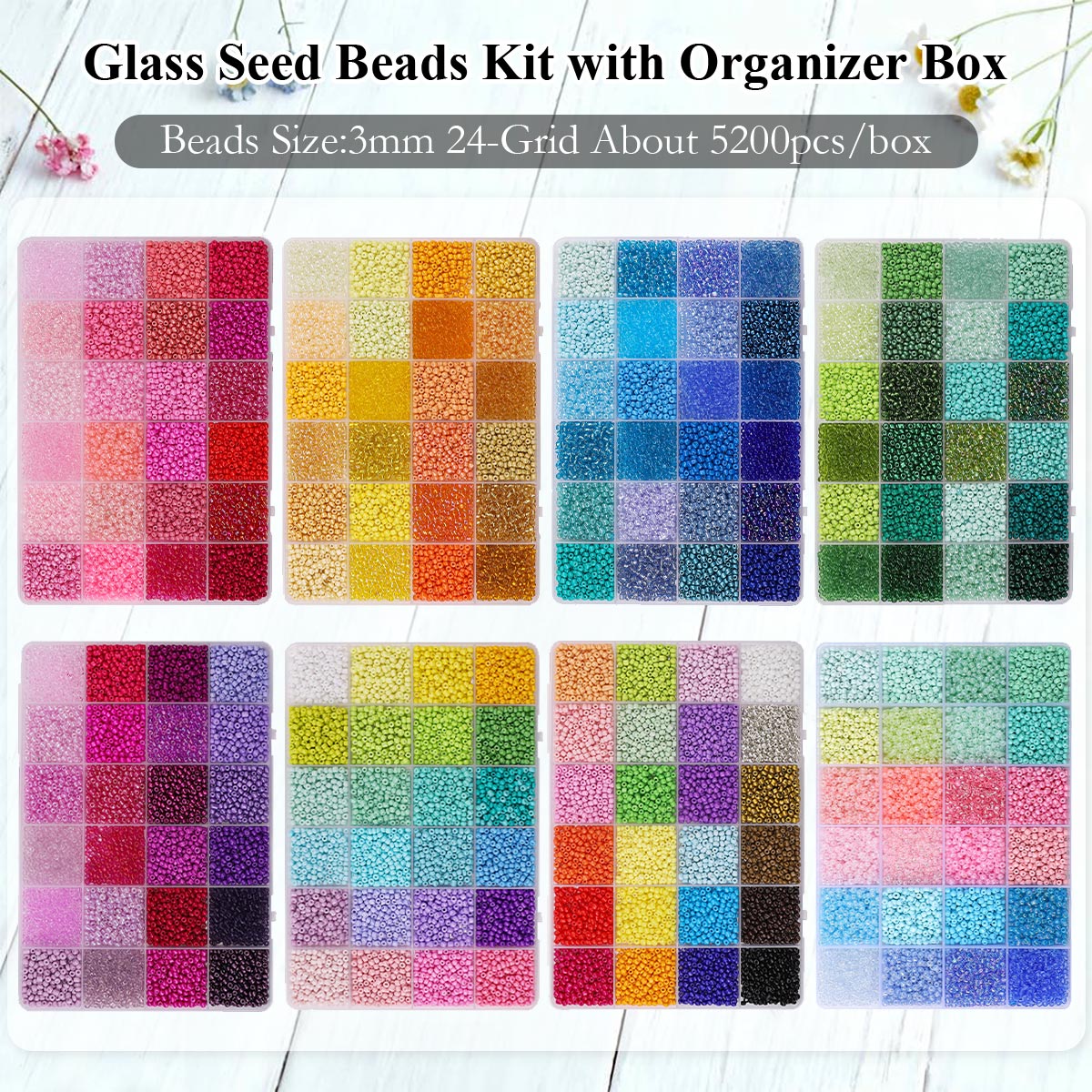 5200pcs 3mm Glass Seed Beads K - đánh giá và giá Jewelry Making Online