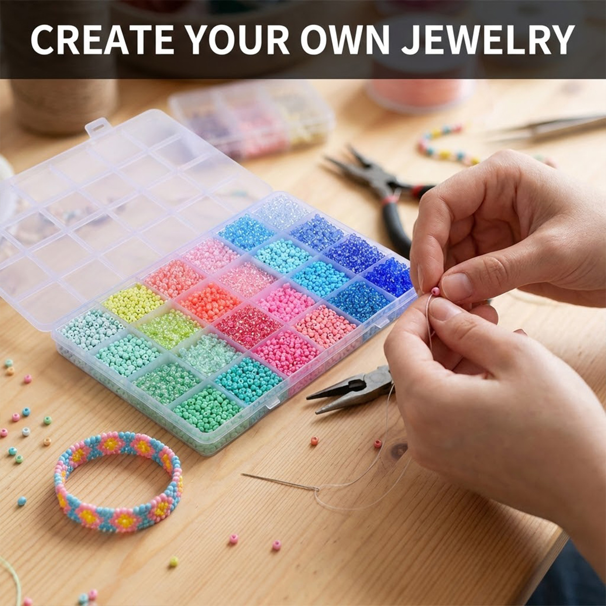 5200pcs 3mm Glass Seed Beads K - đánh giá và giá Jewelry Making Online