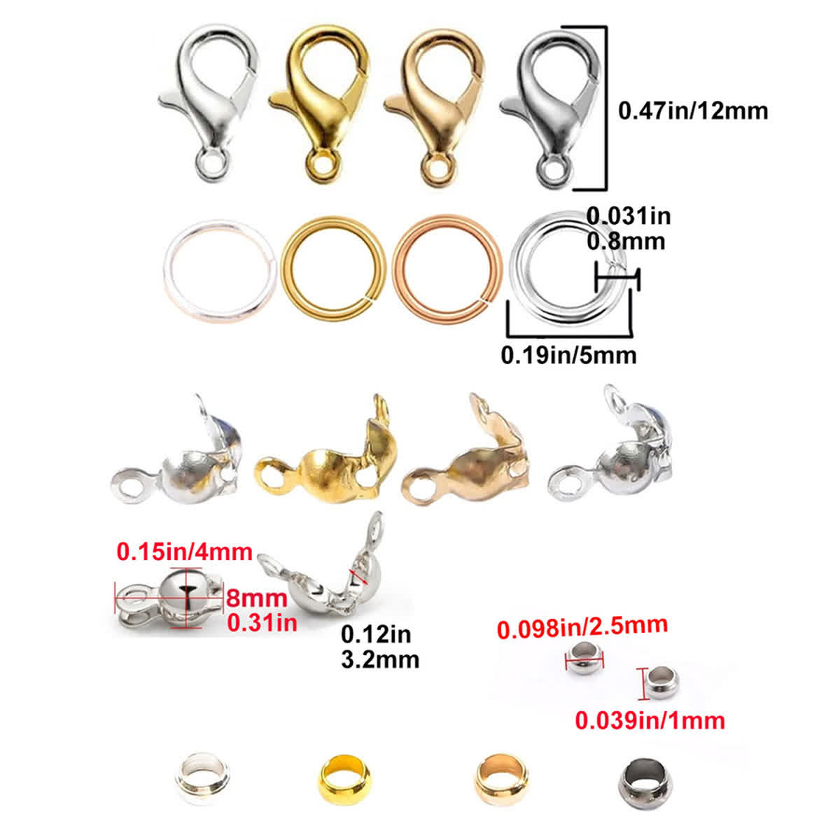 Assorted-Color Alloy 4-Piece S - đánh giá và giá Jewelry Making Techniques