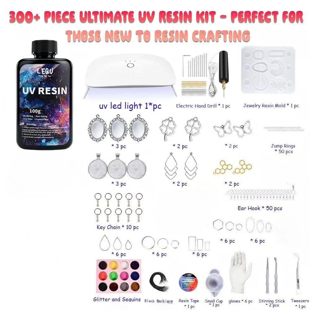 300Pcs UV Resin Kit 100g Clear - đánh giá và giá Jewelry Making Light