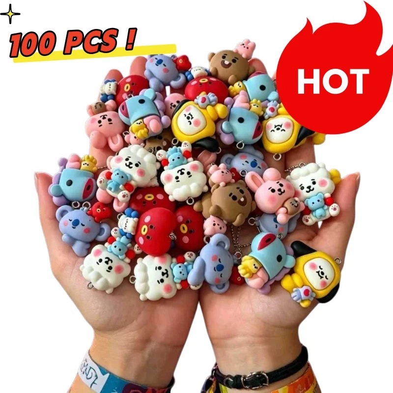 7pcs BT21 Resin Cartoon Charm  - đánh giá và giá Jewelry Making Necklaces