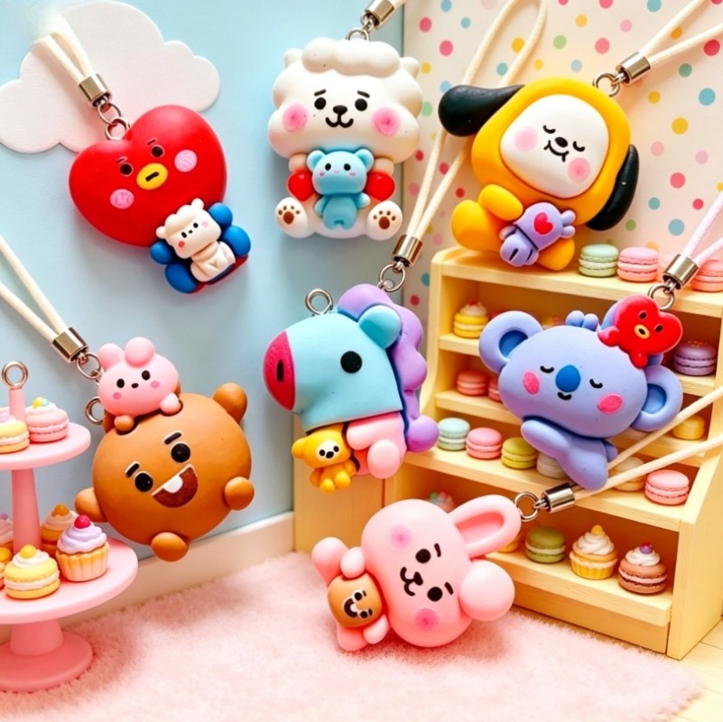 7pcs BT21 Resin Cartoon Charm  - đánh giá và giá Jewelry Making Necklaces