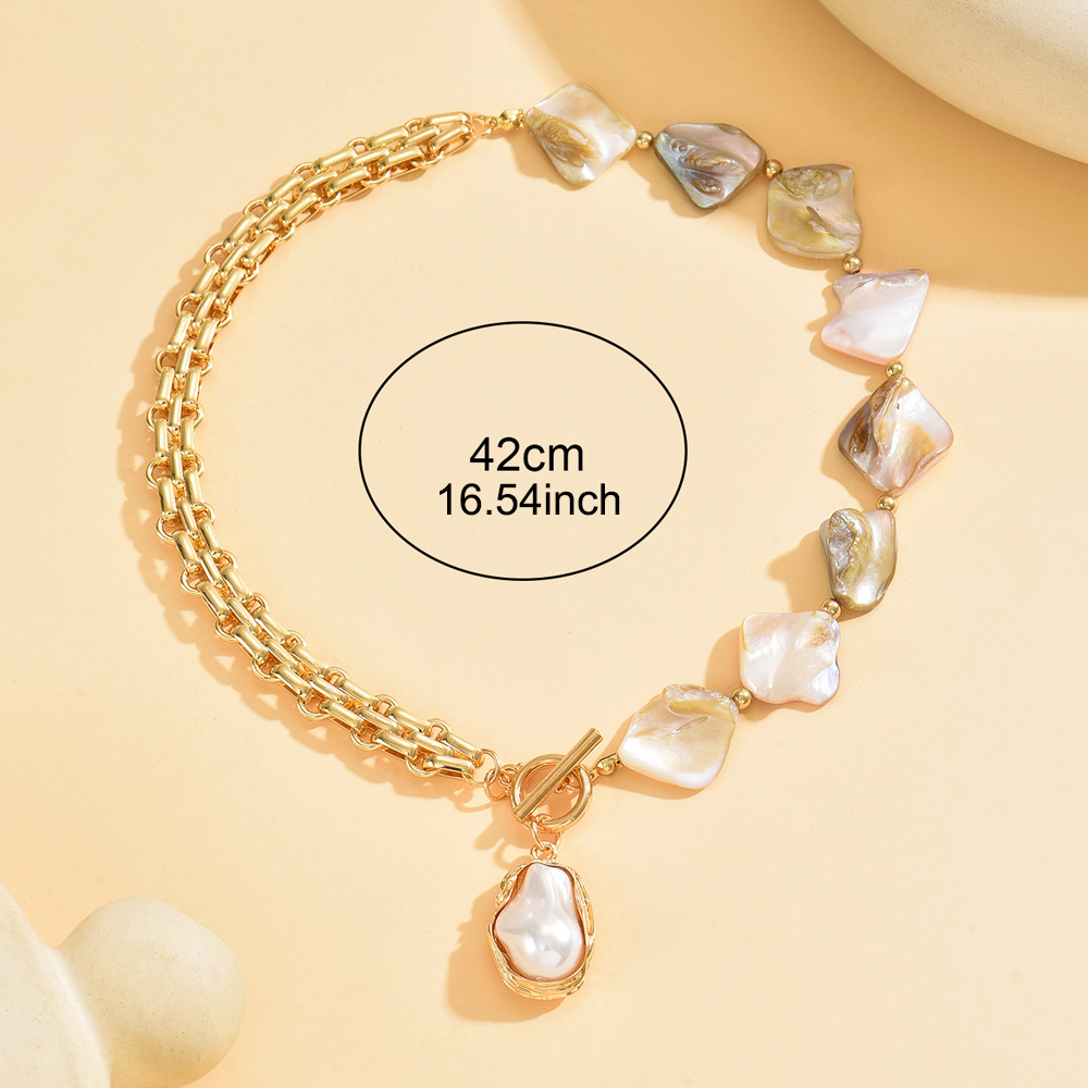 Vintage Boho Irregular Shell B - đánh giá và giá Toggle Clasp Gold