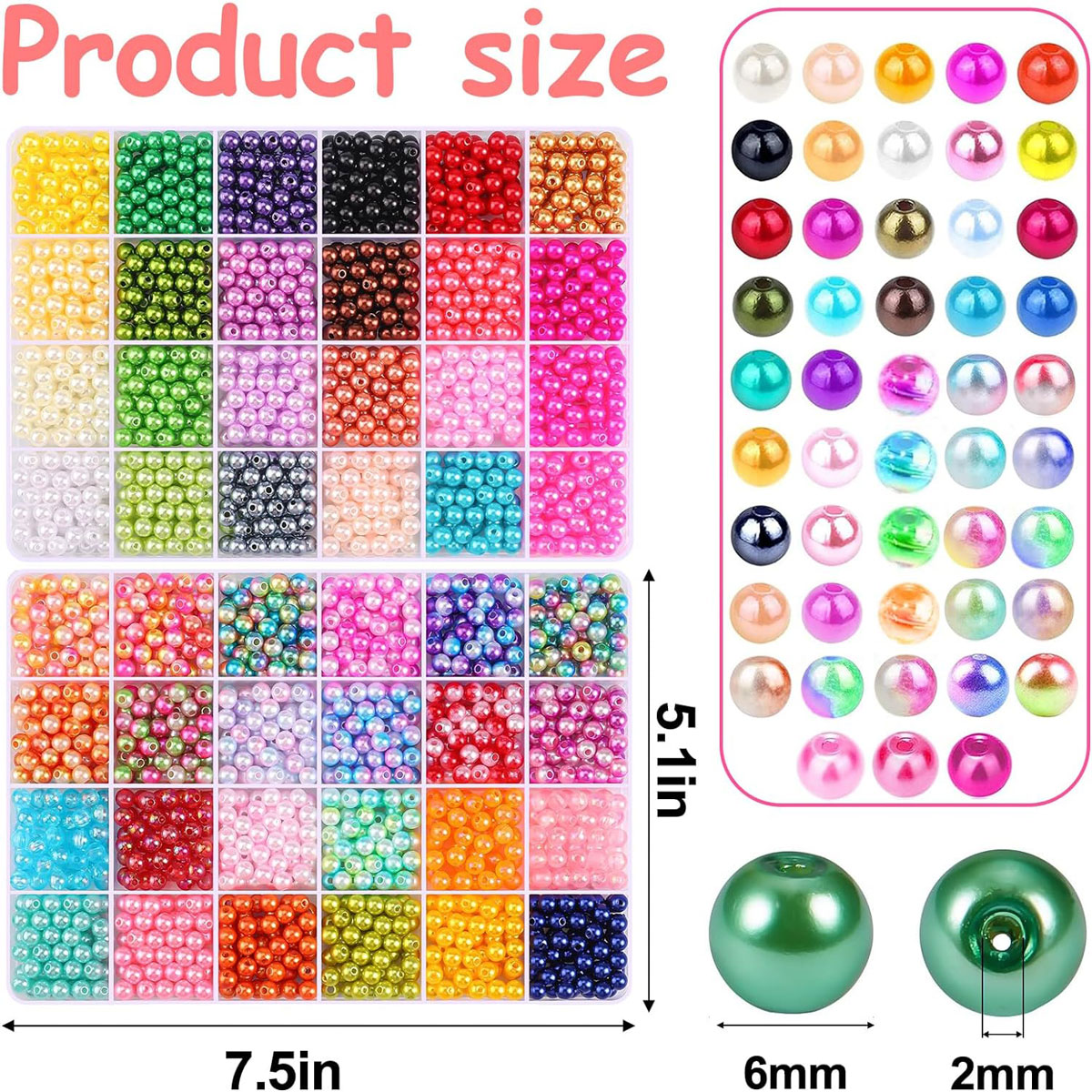 2400PCS 48 Compartments Pearl  - đánh giá và giá Jewelry Making Online